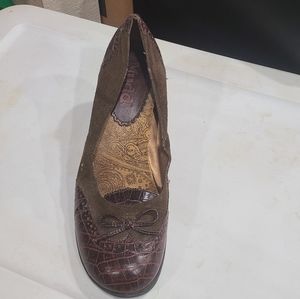 Brown Faux Snake Skin High Heel